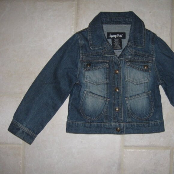 SQUEEZE GIRL'S SZ 5 DENIM JEAN JACKET W/ REMOVABLE FAUX FUR COLLAR  QUILTED VEST - Picture 3 of 15